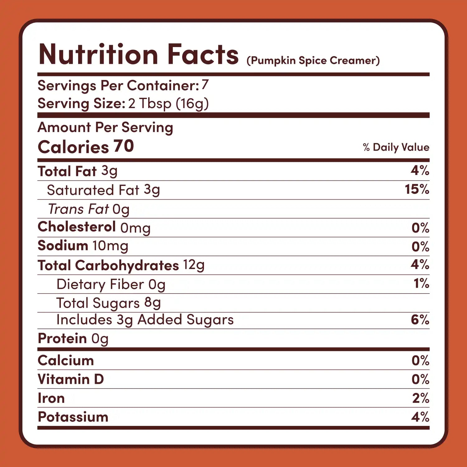 Nutrition Facts Vanilla Latte single stick: 1 serving 13g